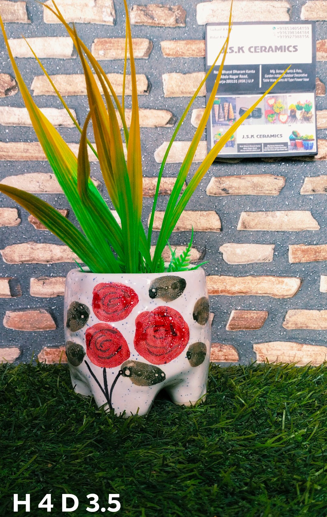 Ceramic 4 Tang Flower Pots For Planters