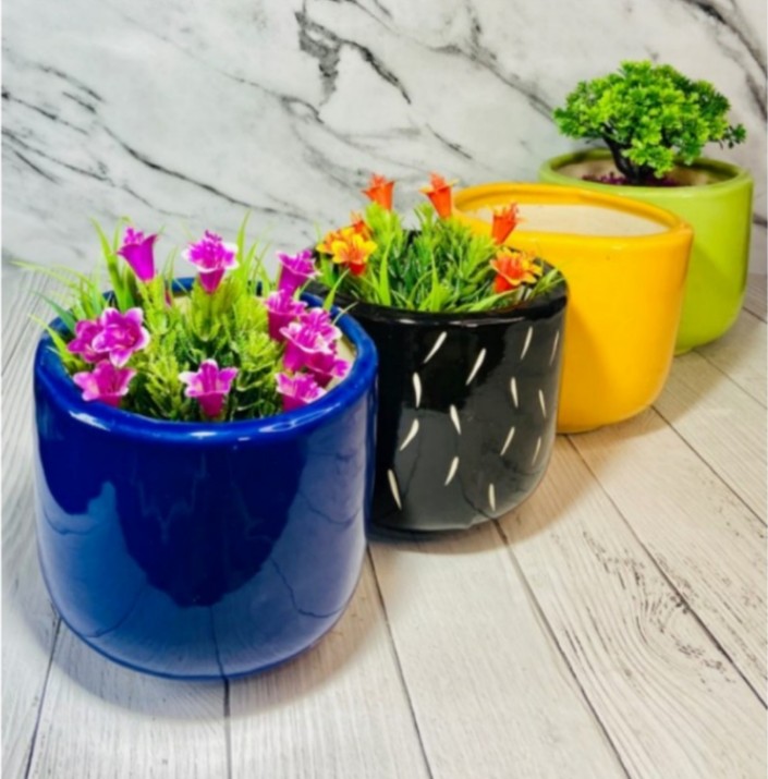 Ceramic Medium Black Pipe Pots