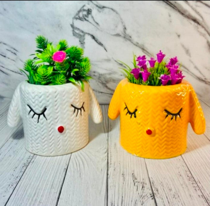 Ceramic Ear Doll Pots