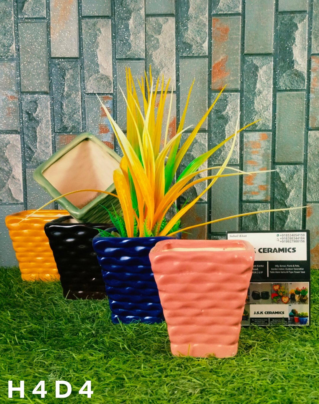 Ceramic Square Glass Pots For Planters