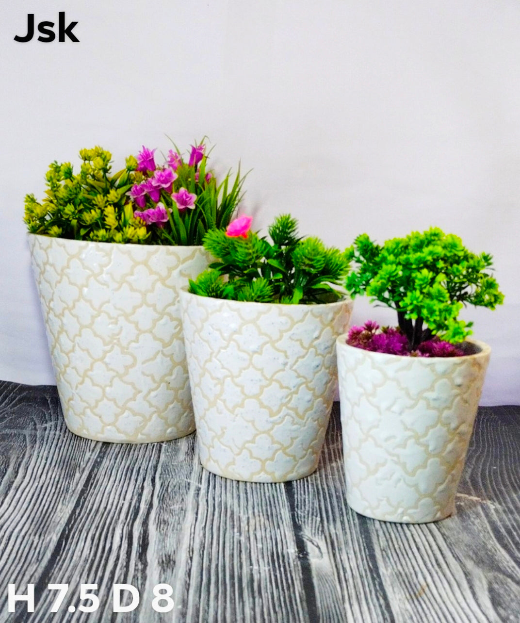 Collection of Ceramic Rd Balti Set 4 Pcs Pots For Planters in a gallery layout