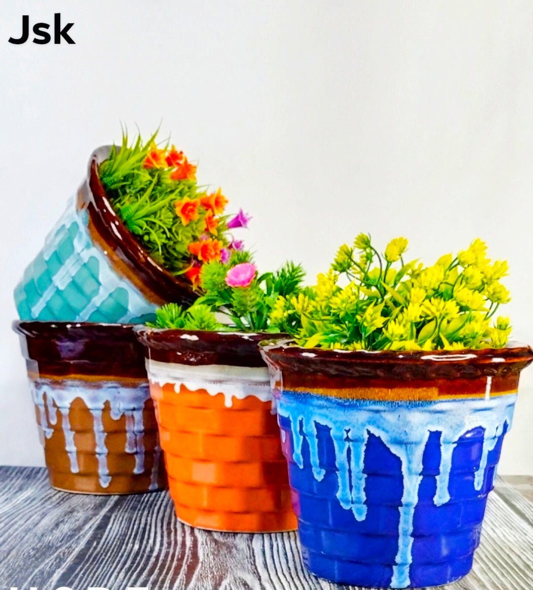 Collection of Ceramic Balti Pots in a gallery layout