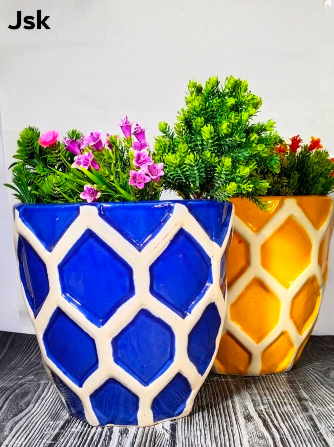 Collection of Ceramic Designer Big Pots in a gallery layout