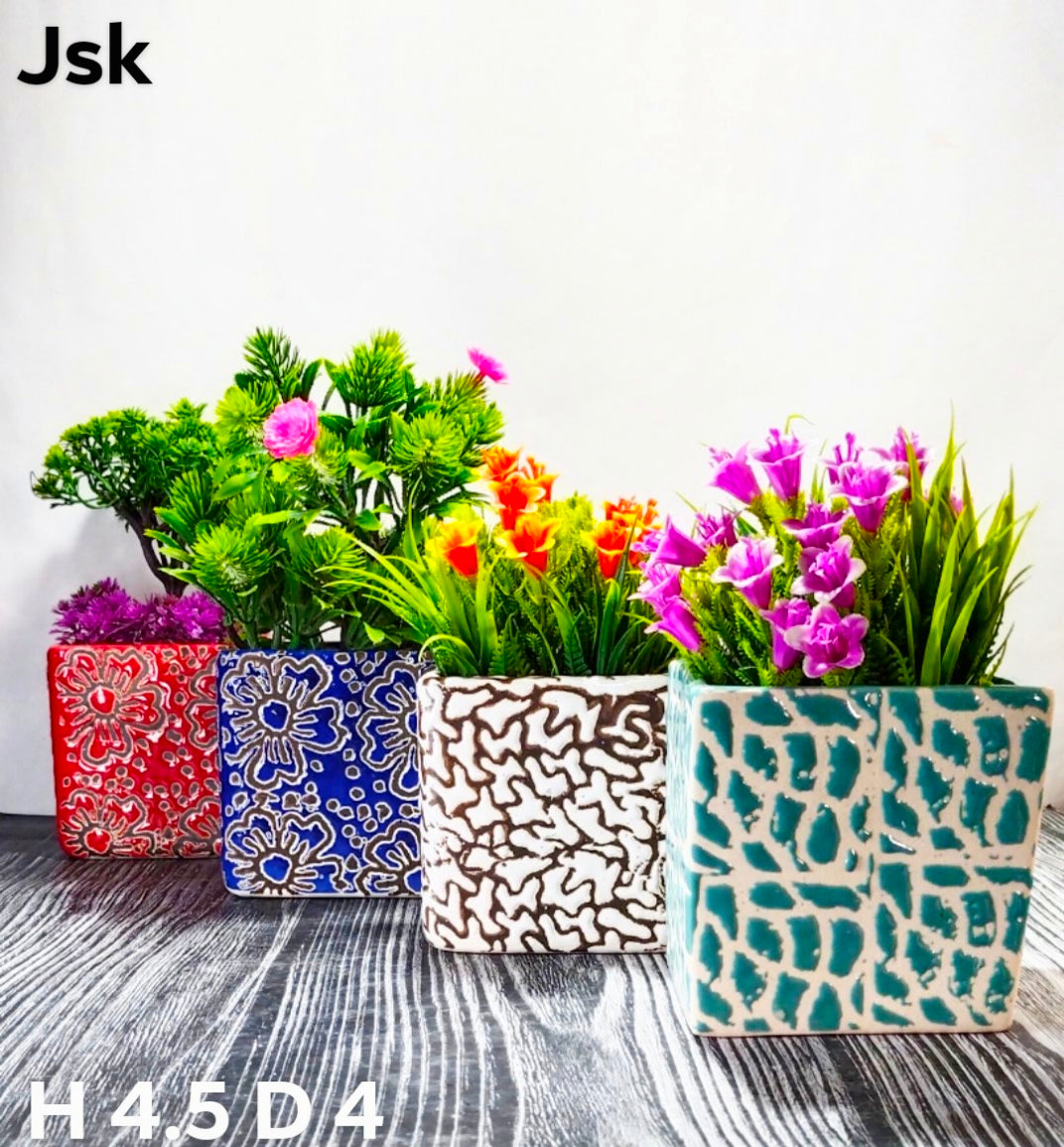 Ceramic Rd Box Type Pots For Planters