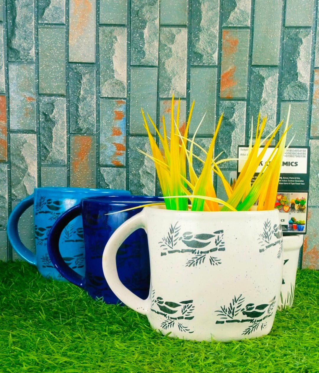 Collection of Ceramic Cup Pots in a gallery layout